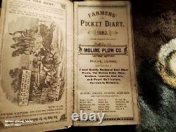 1882 Very Rare Original Moline Plow Company Farmers Diary Pocketbook! Must See