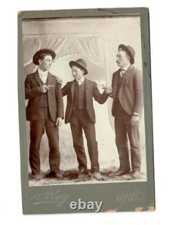 1900s Rare Cabinet Photo Gangsters or Cowboys in a Dual. Must See