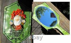 1930 Celluloid Cameo Hand Mirror Lace Vanity Antique Shell Erato Poetry Must See