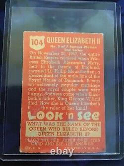 1952 Topps Look'N See Queen Elizabeth II #104 No Creases Must See