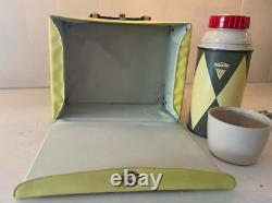 1962 Bullwinkle Yellow Vinyl Lunch Box withOriginal Thermos VG Must SEE