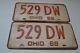 1968 Ohio License Plate Set! Must See