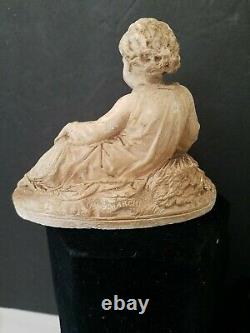 2 Antique Chalkware Figurines, detailed! 1 3 1/2 2 5 1/2 tall. Must see