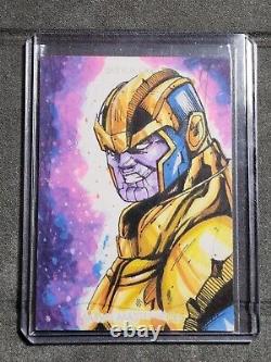 2020 Marvel Masterpieces Sketch Card Thanos Ed Mark F dela Cruz! Must See