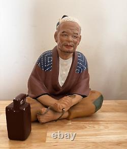 3 Antique Japanese HAKATA URASAKI Clay Dolls (MUST SEE)