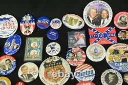 350+ Political Pin Back Buttons Ranging Over 40 Years! Must See