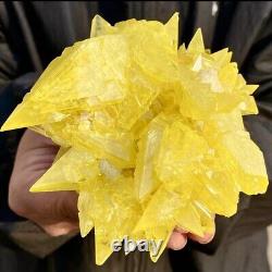 392G Rare yellow sulfur crystal quartz crystal mineral (MUST SEE VIDEO)