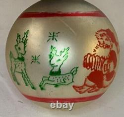 6 Vintage SHINY BRITE Uncommon Santa & Reindeer Christmas Ornaments Must See