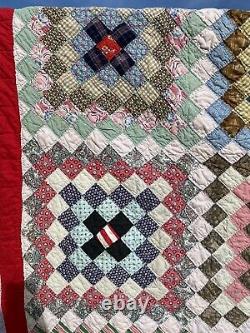 72x90 Vintage Patchwork Quilt Colorful Must See Rustic Prairie Read Description