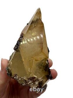 A MUST SEE Golden Calcite WithGalena On Sphalerite Elmwood Mine Mineral Specimen