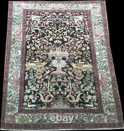 A Must See Antique Black Ground Esphane Ahmad Area Rug Private Collection