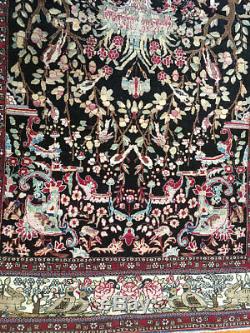 A Must See Antique Black Ground Esphane Ahmad Area Rug Private Collection