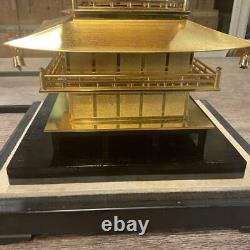 A Must-See For Collectors, Kinkakuji Figurine Model, Metal, With Glass Case, H24