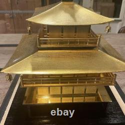 A Must-See For Collectors, Kinkakuji Figurine Model, Metal, With Glass Case, H24