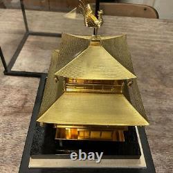 A Must-See For Collectors, Kinkakuji Figurine Model, Metal, With Glass Case, H24