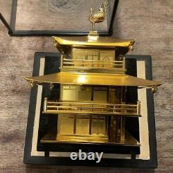 A Must-See For Collectors, Kinkakuji Figurine Model, Metal, With Glass Case, H24