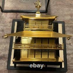 A Must-See For Collectors, Kinkakuji Figurine Model, Metal, With Glass Case, H24