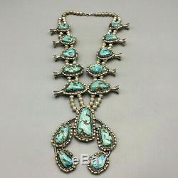 A Stunner! This Vintage Three Piece Squash Blossom Necklace Set Is A Must See