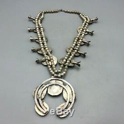 A Stunner! This Vintage Three Piece Squash Blossom Necklace Set Is A Must See