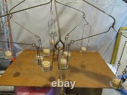 ANTIQUE 1800's BENT WIRE CANDLE CHANDELIER 12 CANDLE OR VOTIVE STUNNING MUST SEE
