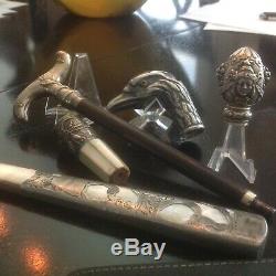 Amazing Antique Sterling Silver Cane/umbrella Handle Collection Must See