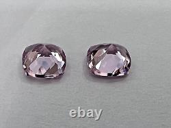 Amazing Pink Morganite Pair Of Cushion 6x6 Cts-1.69. Must See Collection