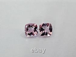 Amazing Pink Morganite Pair Of Cushion 6x6 Cts-1.69. Must See Collection