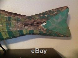 Amazing Primitive/folk Art / Advertising Hand Painted Wooden Fish Must See Rare