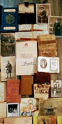 Amazing ww1 Lot Soldiers/family lot Must See Art notes mourning locket passports