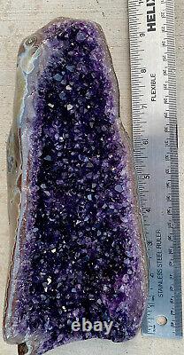 Amethyst Geode Crystal Cluster With Stand Dark Purple URUGUAY 1100 Gr. Must See
