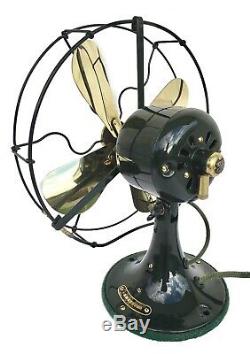 Antique, 1920 Ge Whiz Brass Blade Professionally Restored Fan. Must See