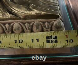 Antique 1930s Figural Statue Mantle Clock MUST SEE METAL BRASS FINISH