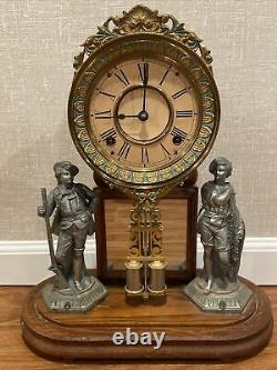 Antique Ansonia Crystal Palace No. 1 Extra Mantel Clock Must See