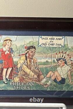 Antique Chief Tan Shoes Puzzle Framed EXCELLENT CONDITION MUST SEE