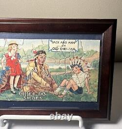 Antique Chief Tan Shoes Puzzle Framed EXCELLENT CONDITION MUST SEE