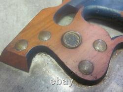 Antique DISSTON D8 Thumbhole Rip Saw 29 MUST SEE 6tpi RARE Patent Office Etch