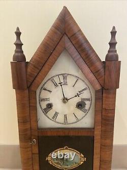 Antique E. N. Welch Mfg. Co. Cottage Steeple Shelf Clock Must See