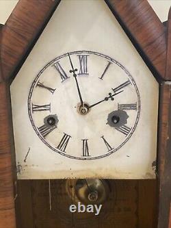 Antique E. N. Welch Mfg. Co. Cottage Steeple Shelf Clock Must See