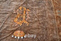 Antique Embroidered Curtains Pair 5'. 8 x8'. 6 Each Must See #364