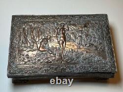 Antique Lady Risque Mens Art Nouveau Repousse Dresser Box's MUST SEE Pair Nice