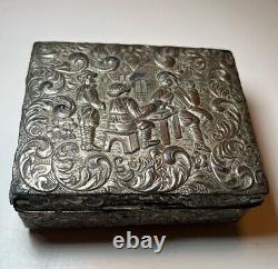 Antique Lady Risque Mens Art Nouveau Repousse Dresser Box's MUST SEE Pair Nice