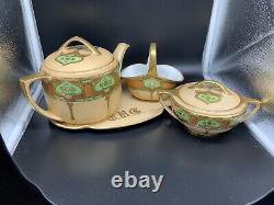 Antique MZ Austria Teapot, Sugar And Bowl Unique Hand Painted MUST SEE