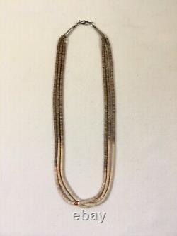 Antique Navajo 3 Strand Heishi Bead 19 Necklace Exquisite Quality Must See