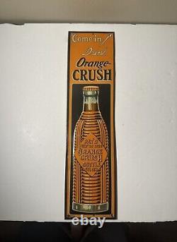 Antique Orange Crush Soda Tin Sign 1920's MUST SEE