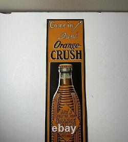 Antique Orange Crush Soda Tin Sign 1920's MUST SEE