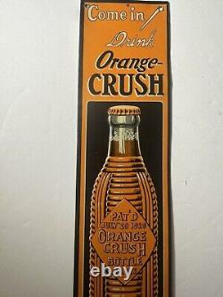 Antique Orange Crush Soda Tin Sign 1920's MUST SEE