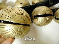 Antique Sleight Bells-Set of 18 Brass Numbered Sleigh Bells-BEAUTIFUL MUST SEE