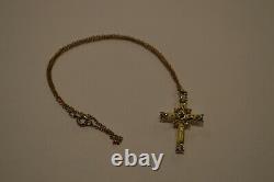 Antique Stan Hope Cross Charm & Necklace The Lords Prayer! Must See