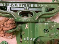 Antique The F. E. Myers and Bros Co. Hay Trolley Ropes and Pulleys. Must See