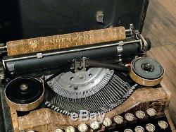 Antique Underwood Standard 4 bank Portable Typewriter with Case1929 Must see